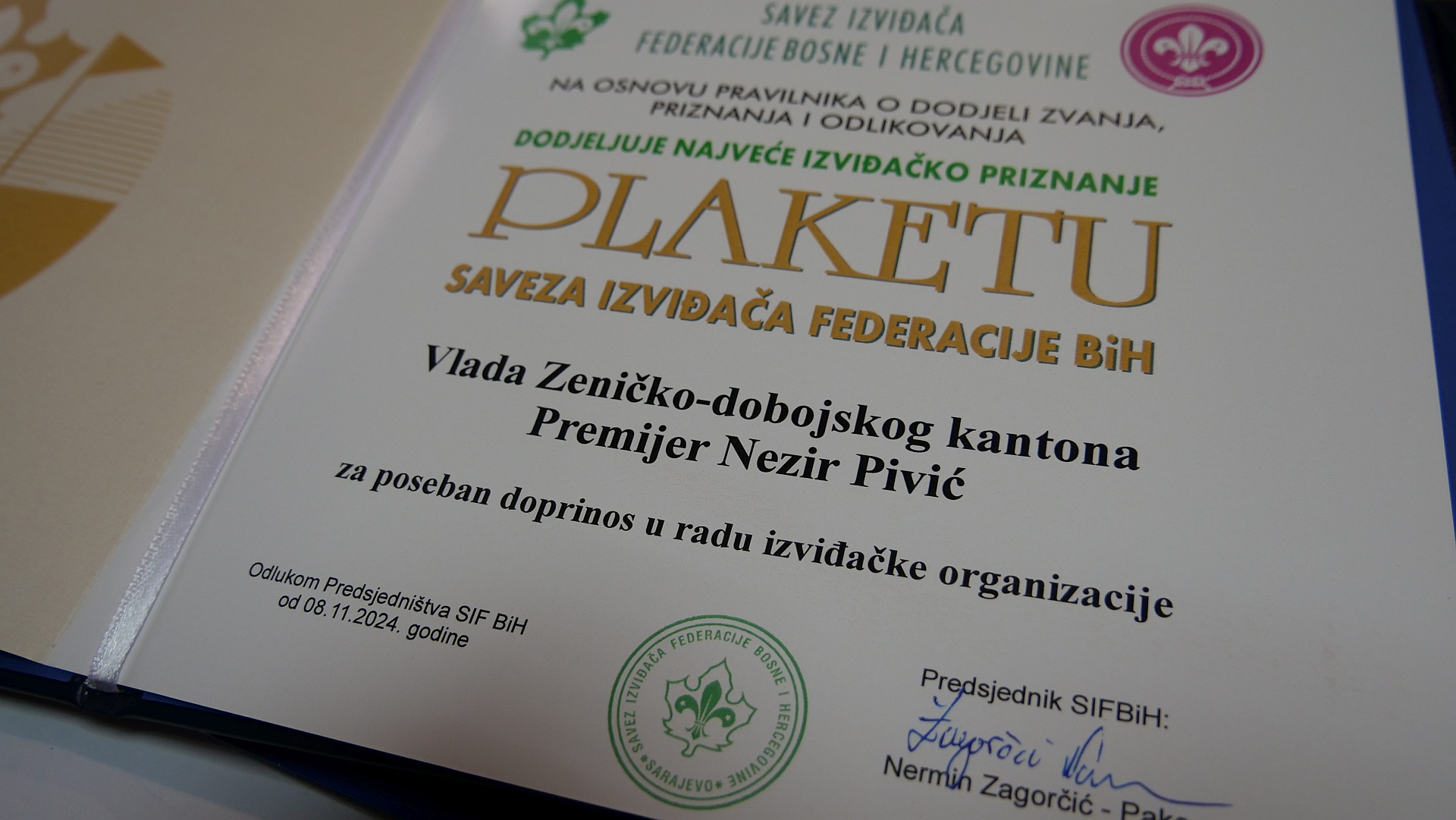 Skupština SIF-a dodijelila Plaketu Vladi ZDK-a i premijeru Piviću, a zahvalnice ministrima Čišiji i Šibonjiću