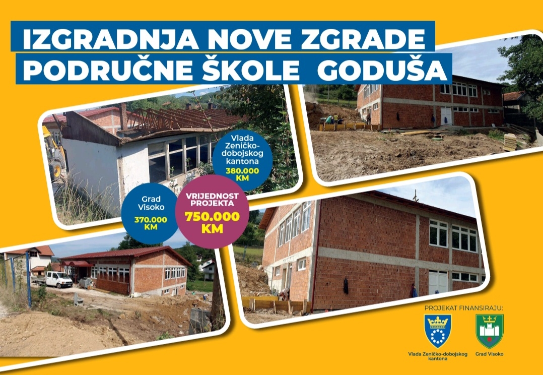 PROJEKAT VLADE ZDK I GRADA VISOKO: IZGRADNJA NOVE ZGRADE PŠ GODUŠA U ZAVRŠNOJ FAZI