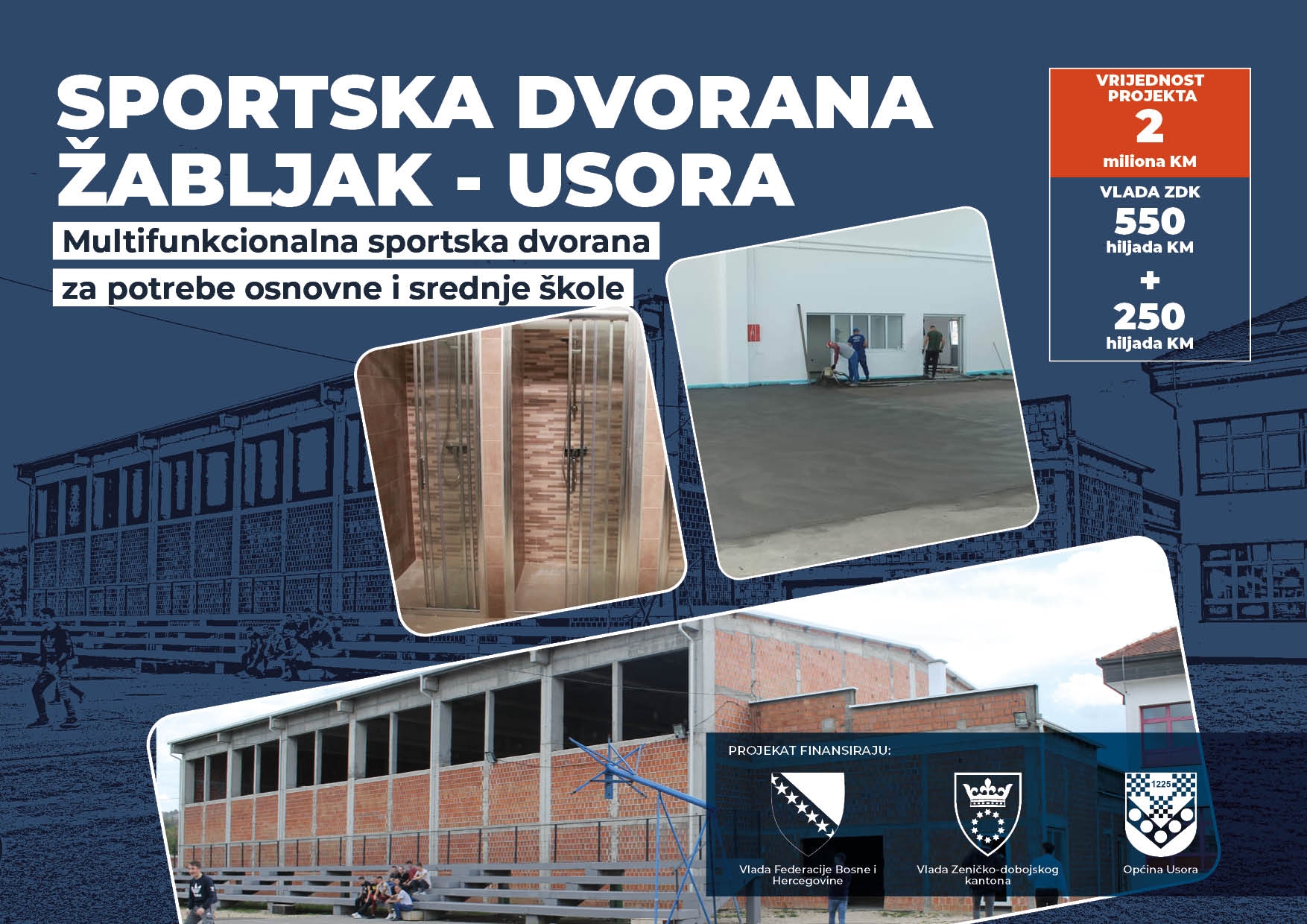 UČENICI I GRAĐANI USORE DOGODINE DOBIJAJU SPORTSKU DVORANU: VLADA ZDK PODRŽALA PROJEKAT SA 800.000,00 KM
