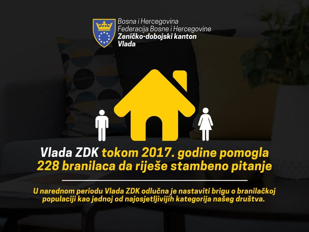 VLADA ZDK USVOJILA INFORMACIJU O STAMBENOM ZBRINJAVANJU BRANILACA I ČLANOVA NJIHOVIH PORODICA ZA 2017.GODINU