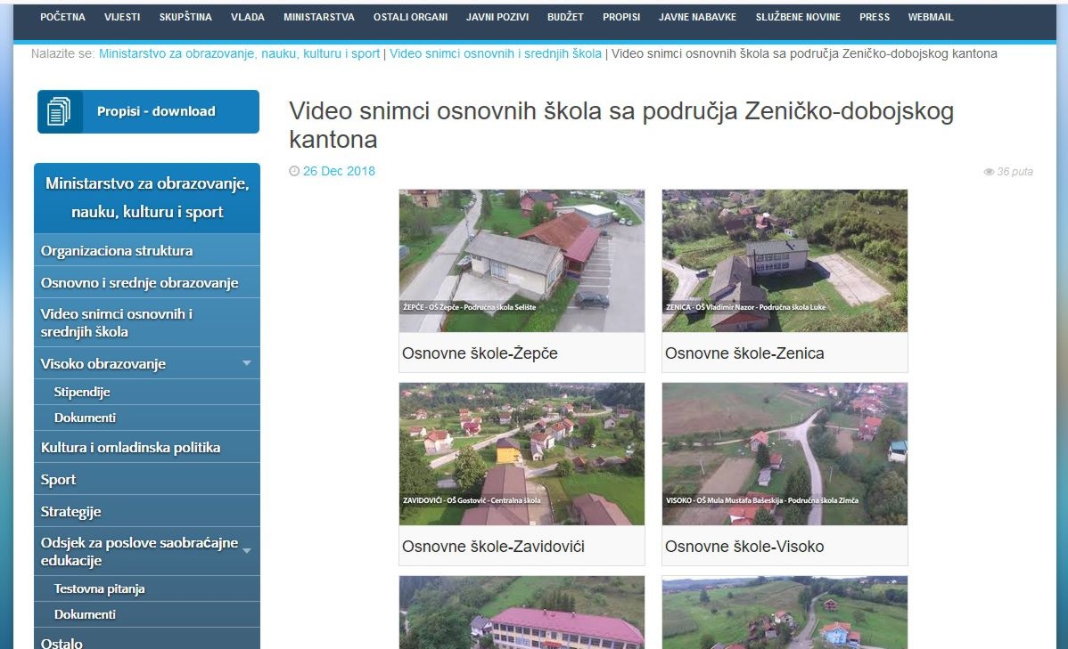 POGLEDAJTE SNIMKE OSNOVNIH I SREDNJIH ŠKOLA U ZDK NAPRAVLJENE DRONOM