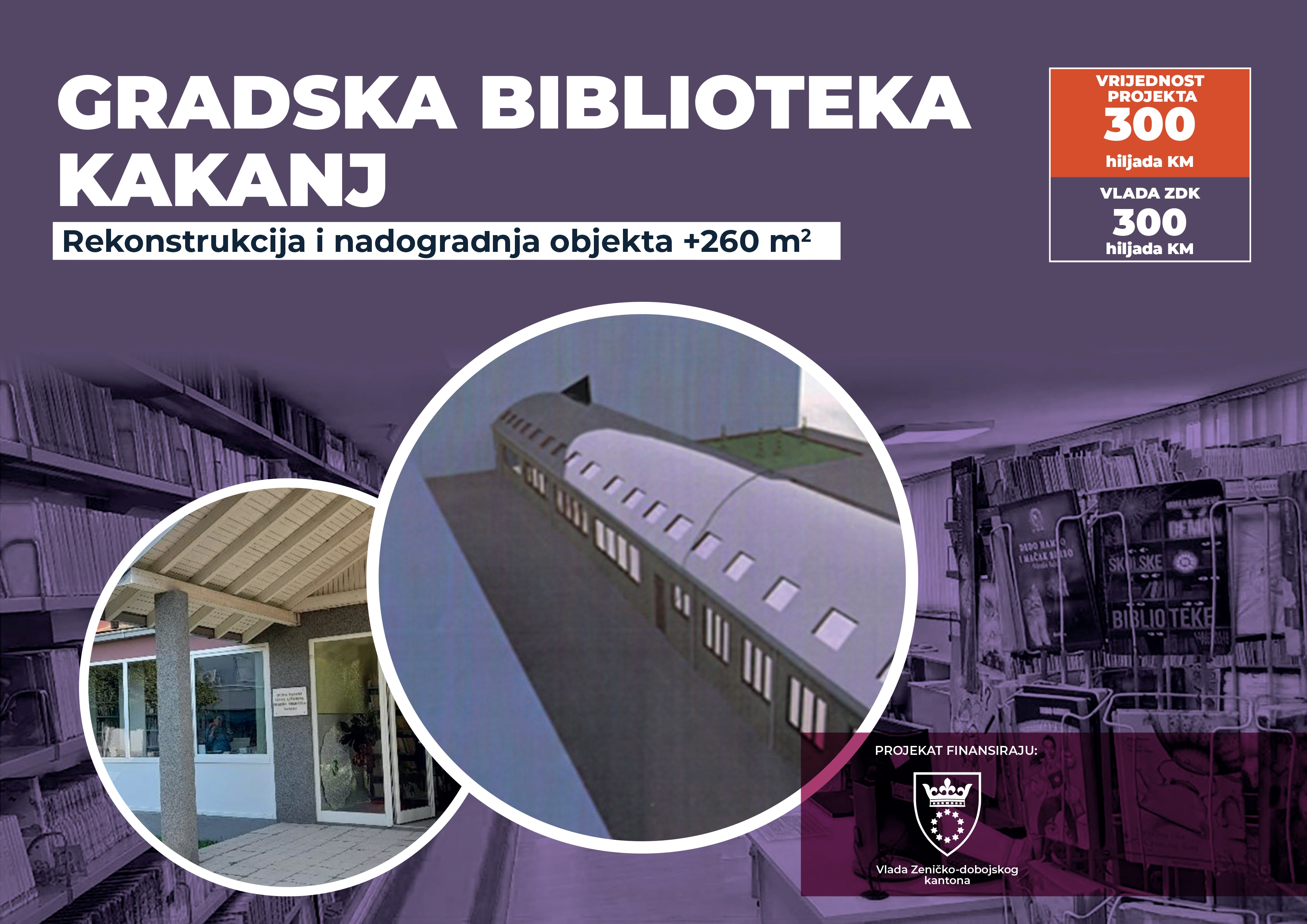 GRADSKA BIBLIOTEKA KAKANJ ULAZI U PROJEKAT REKONSTRUKCIJE I NADOGRADNJE: VLADA ZDK OSIGURALA SREDSTVA U IZNOSU OD 300.000 KM