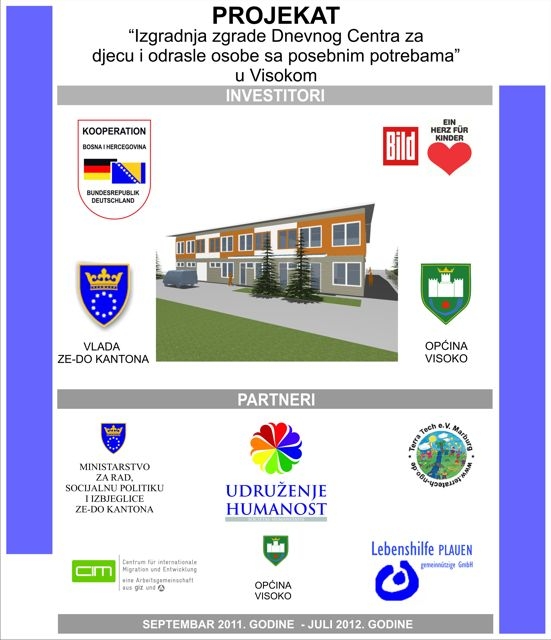 PROJEKAT-Izgradnja zgrade Dnevnog centra za djecu i osobe sa posebnim potrebama u Visokom